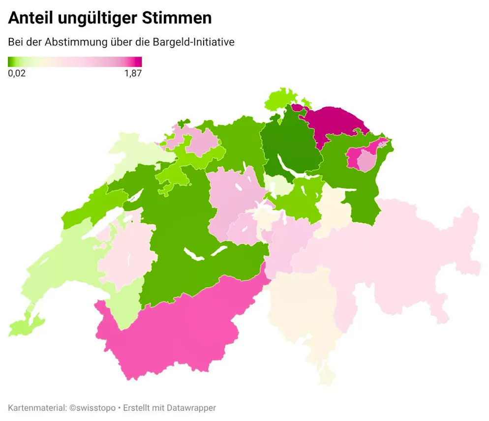 Les différences cantonales en matière de votes nuls sont importantes.