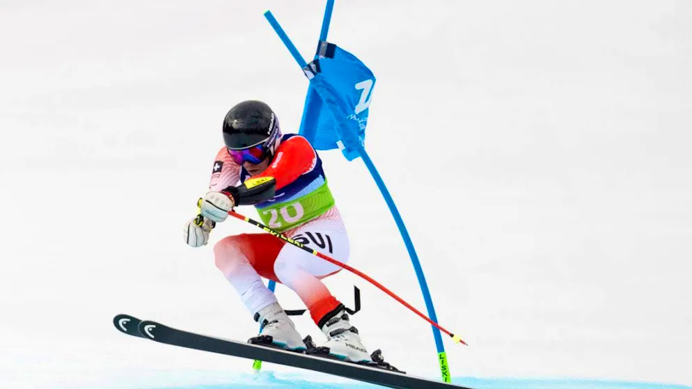 Robin Cuche is on course for the podium after the first run of the giant slalom