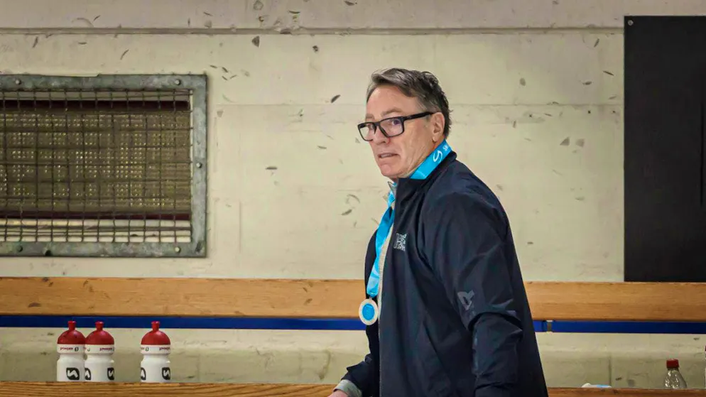 Chris McSorley celebrates an away win with Sierre in Olten