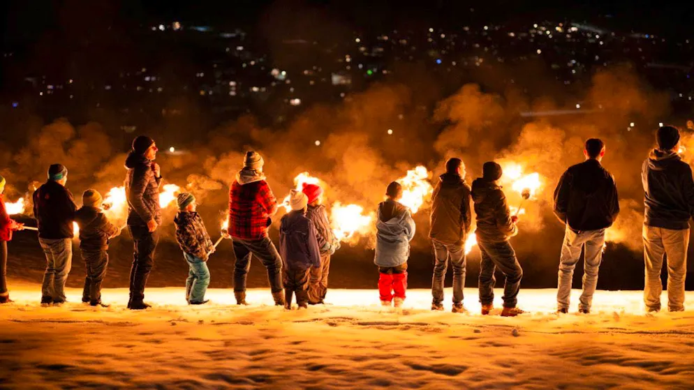 Spark Sunday draws crowds to Appenzell again - Gallery. A torchlight procession on the way to the Funken in Ried near Appenzell on Sunday.