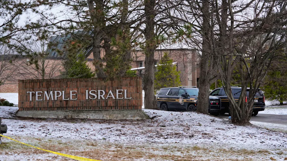 Die Synagoge in West Bloomfield ausserhalb von Detroit am Tag nach dem Angriff.