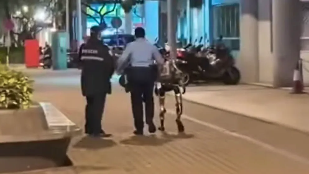 Argument with a passer-by. Humanoid robot taken away by police in Macau