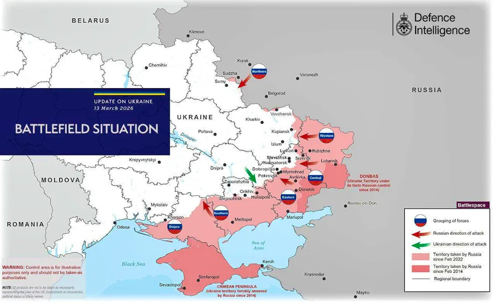 The rough situation overview of the British Ministry of Defense.