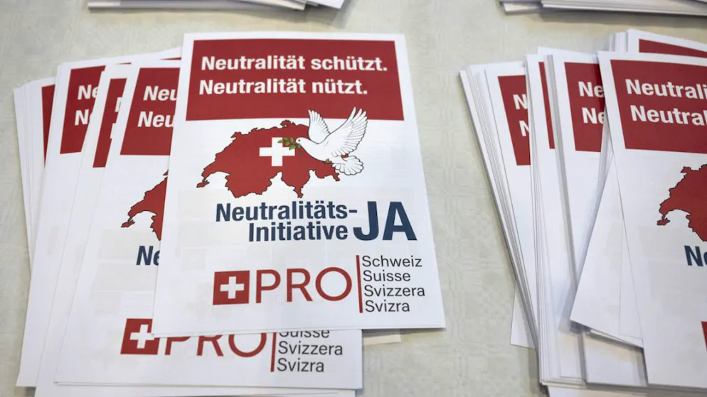 L'initiative populaire "Sauvegarder la neutralité suisse" a été déposée par Pro Suisse et des membres de l'UDC (archives).