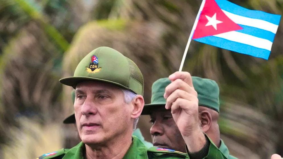 ARCHIVE - Cuban President Miguel Diaz-Canel demonstrates at a rally against the killing of Cuban officers during the US operation in Venezuela on January 16, 2026. Photo: Ramon Espinosa/AP/dpa