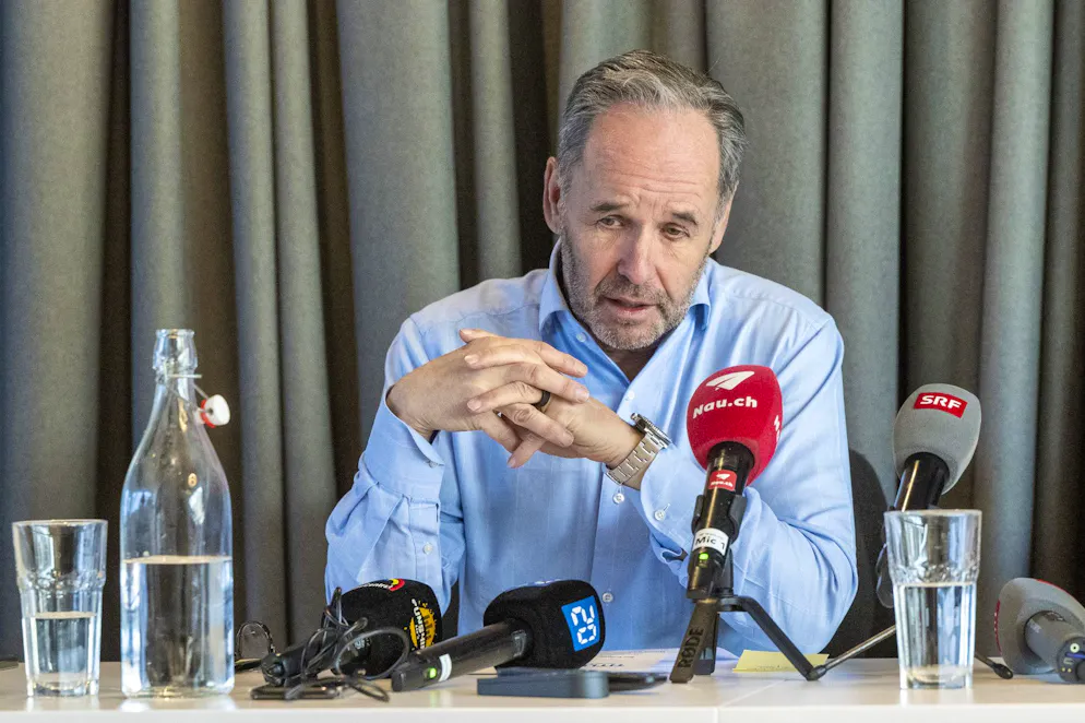 Der CEO der Bergbahnen Engelberg-Trübsee-Titlis AG, Norbert Patt, informierte am Mittwoch anlässlich einer Medienkonferenz über den Absturz einer Gondel im Skigebiet Engelberg.