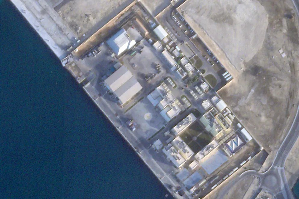 Satellitenbilder zeigen Folgen des Krieges im Nahen Osten. Der französische Stützpunkt Camp de la Paix in Abu Dhabi in den Vereinigten Arabischen Emiraten Mitte Februar.