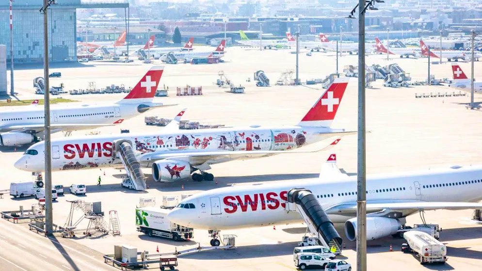 There have never been as many flights in Switzerland as in 2025, most of them to and from Zurich (archive image).