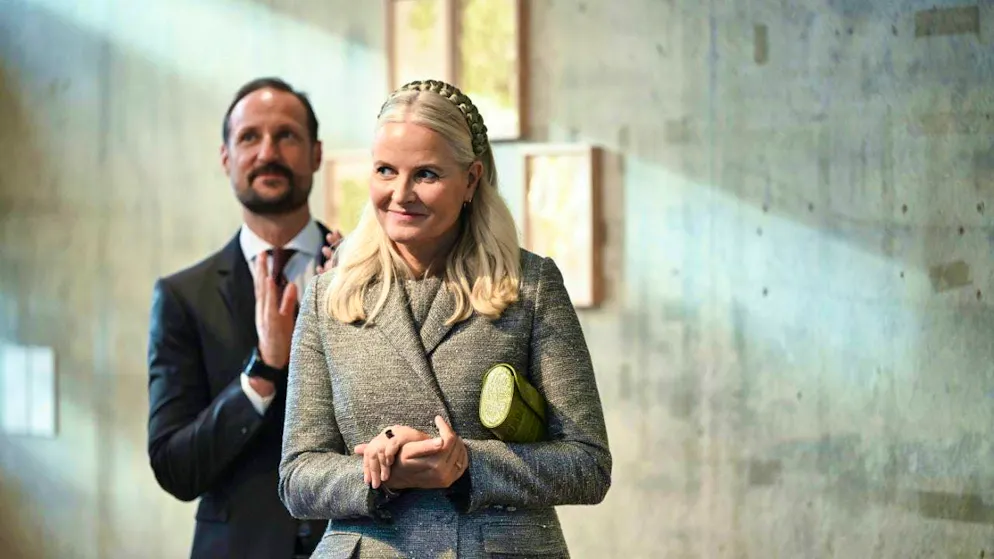 The Norwegian Crown Princess Mette-Marit with her husband Hakoon. Mette-Marit and Epstein are said to have been in contact for years.