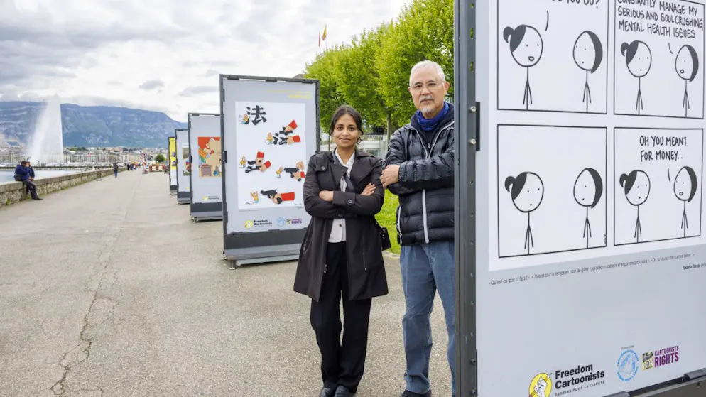 Rachita Taneja et Zunzi ont reçu en 2024 à Genève le prix international du dessin de presse "Kofi Annan Courage" (archives).