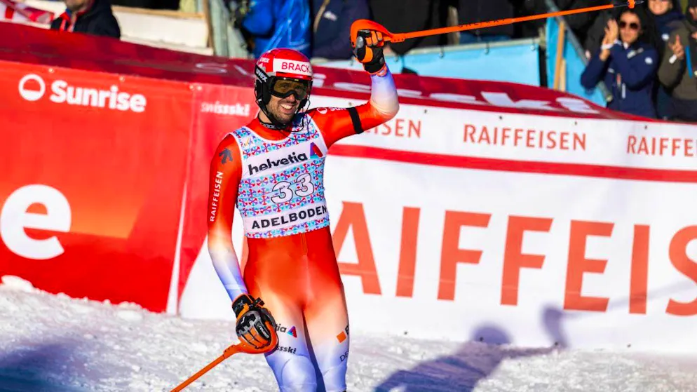 Ramon Zenhäusern wins the slalom at the European Cup final.
