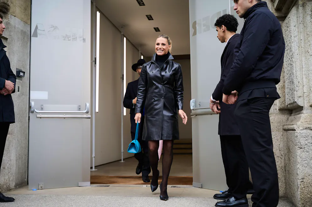 Michelle Hunziker durante la Fashion week di febbraio 2026.