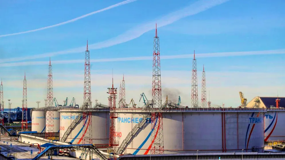 ARCHIVE - Tanks belonging to Transneft, a Russian state-owned company that operates the country's oil pipelines, at the Ust-Luga oil terminal. Photo: Igor Russak/dpa