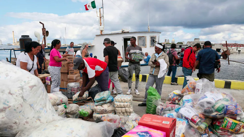 Die «Maguro» mit Aktivisten und Hilfsgütern an Bord ist am Dienstag in der Bucht von Havanna eingetroffen.