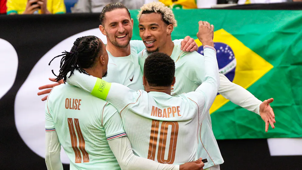 La France a vaincu le Brésil 2-1 en amical jeudi à Boston.