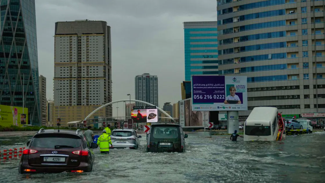 Roads in Dubai flooded after heavy rain