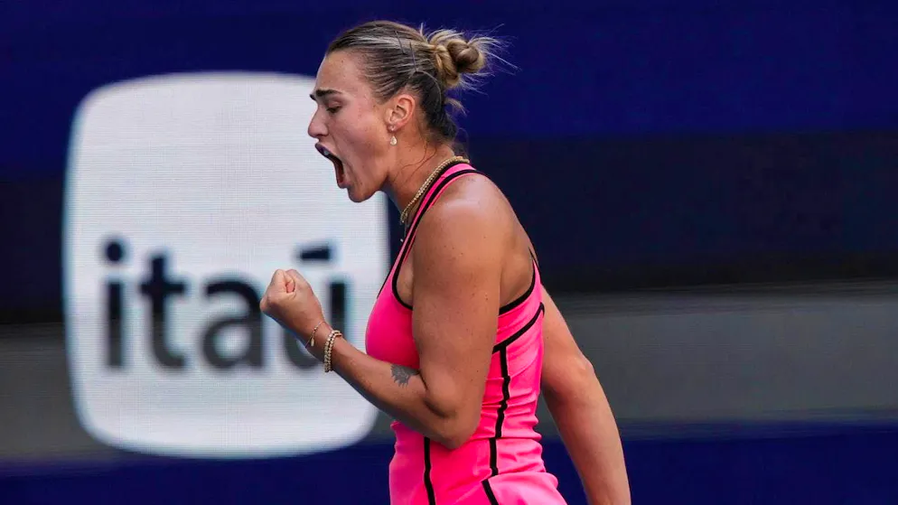 Aryna Sabalenka celebrated her third tournament win of the year