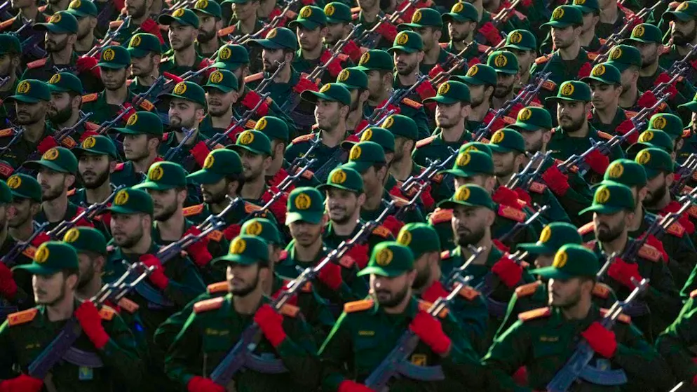 ARCHIVE - Iranian Revolutionary Guards cadets march during an annual military parade. Photo: Vahid Salemi/AP/dpa