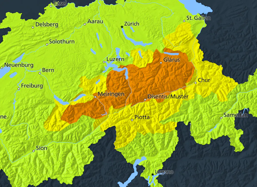 Entlang der Alpen ist noch einmal viel Neuschnee zu erwarten. 