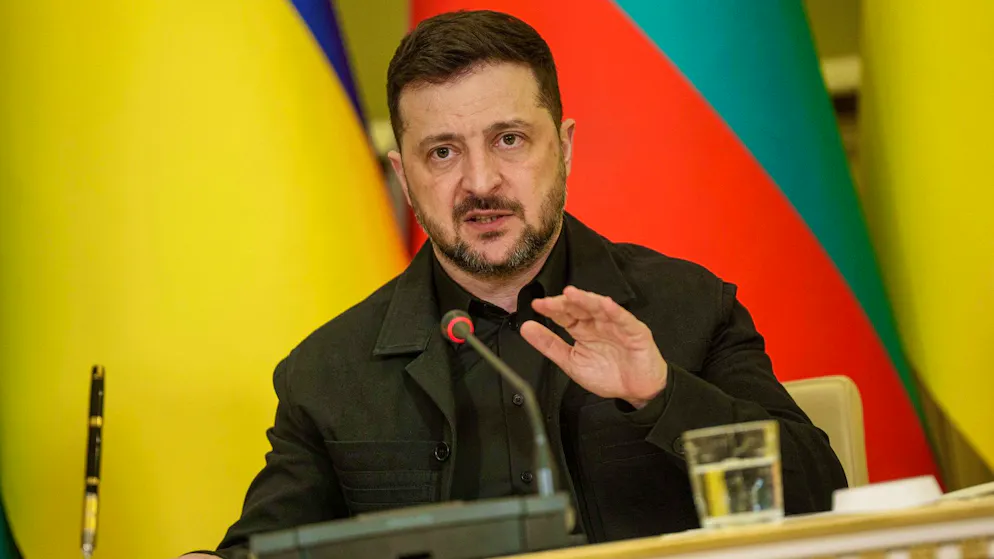 Der ukrainische Präsident Wolodymyr Selenskyj am Montag in Kiew.