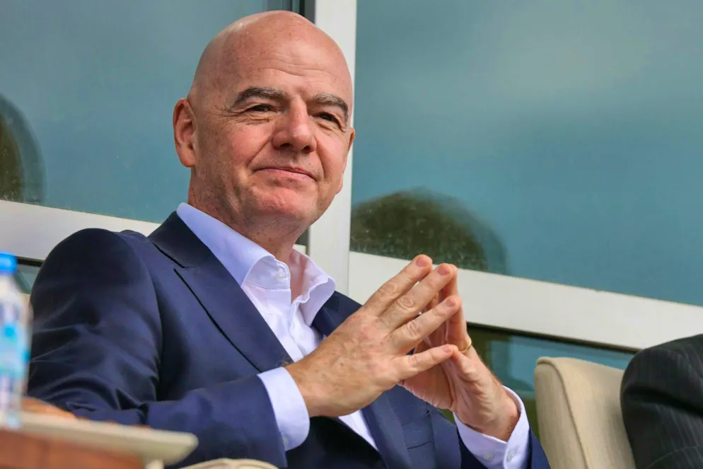 FIFA President Gianni Infantino sees the Iranians' action up close.