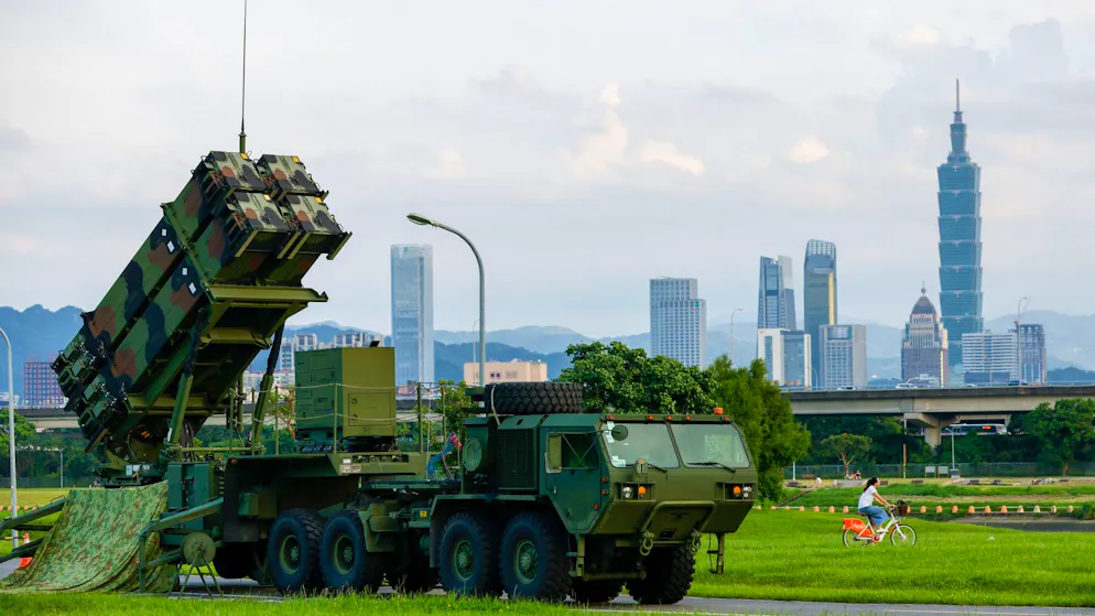 Ein Patriot-Raketensystem in Taiwans Hauptstadt Taipeh. (Archivbild)