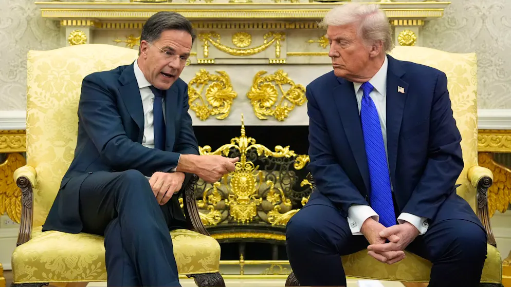 Nato-Generalsekretär Mark Rutte bei US-Präsident Donald Trump im Weissen haus. (22. Oktober 2025)