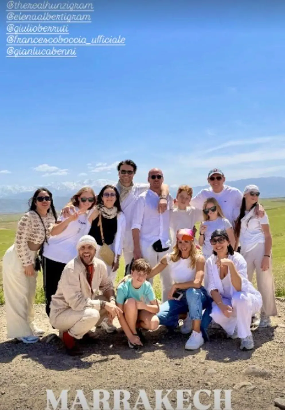 Lo scatto che ritrae Michelle Hunziker e Giulio Berruti insieme a Marrakesh.