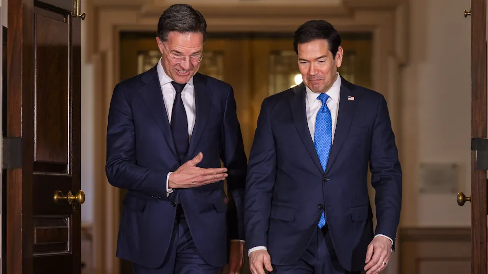Nato-Generalsekretär Mark Rutte (l.) mit US-Aussenminister Marco Rubio am Mittwoch in Washington. 