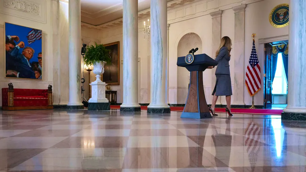 Why now? Melania Trump's puzzling Epstein appearance - Gallery. The First Lady spoke for six minutes.