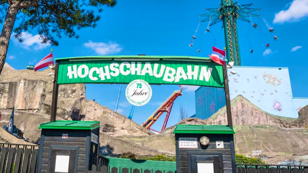 View of the "Wiener Hochschaubahn" roller coaster in the Prater, where several people were injured in an accident. Photo: Georg Hochmuth/APA/dpa