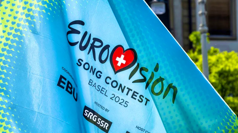 Last year, the Eurovision Song Contest (ESC) took place in Basel. At this year's ESC in Vienna, only flame-retardant flags are permitted. In addition to tickets, fans must also present certificates. (archive picture)