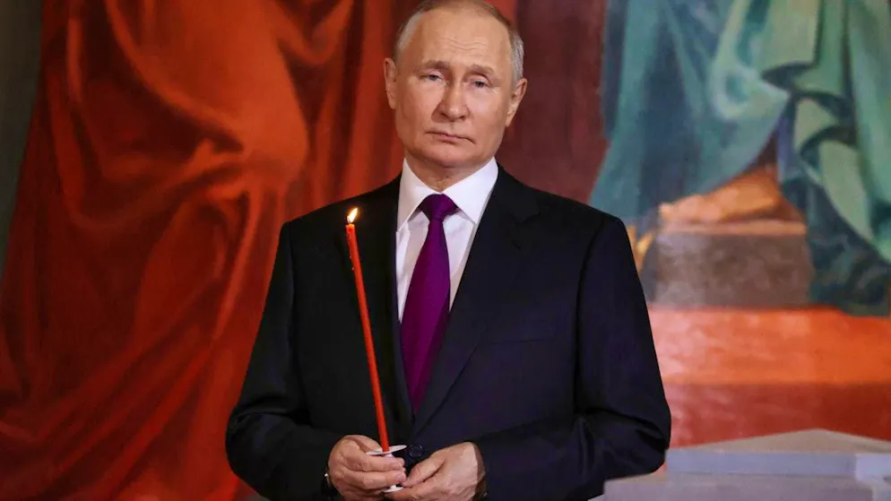 ARCHIVE - This photo released by Russian state news agency Sputnik via AP shows Vladimir Putin, President of Russia, attending an Orthodox Easter service at the Cathedral of Christ the Savior. Photo: Sergei Karpukhin/Pool Sputnik Kremlin/AP/dpa (archive photo)