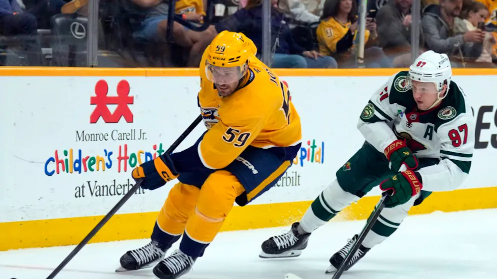 Roman Josi (Nummer 59) kämpfte dieses Saison mit seinen Nashville Predators vergeblich um eine Playoff-Teilnahme