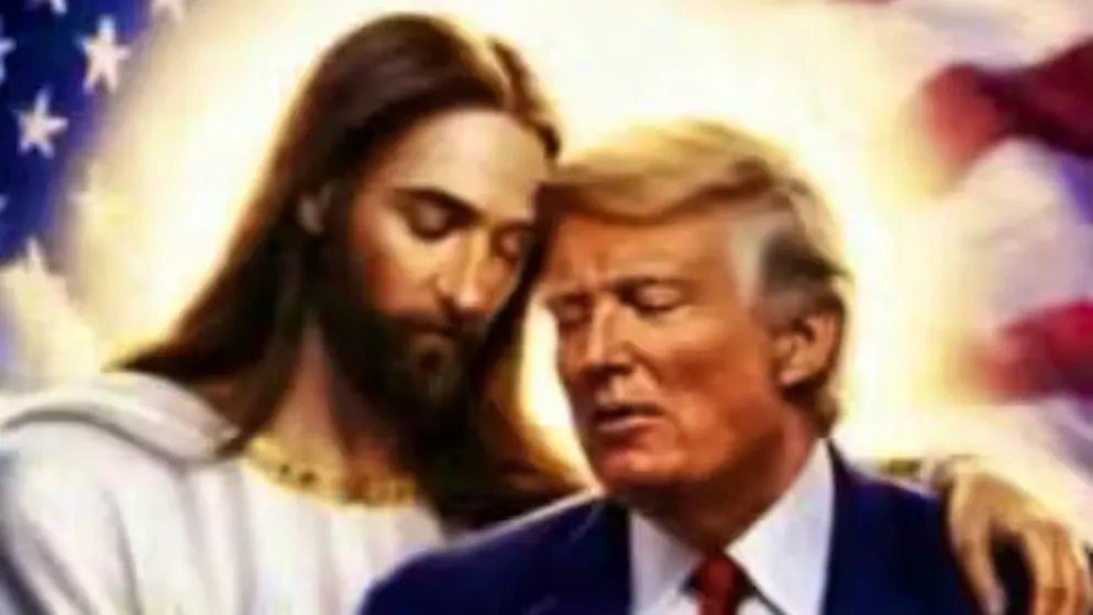 «Je trouve ça plutôt sympa». Trump remet ça: cette fois-ci, il n'est pas Jésus, il est avec Jésus
