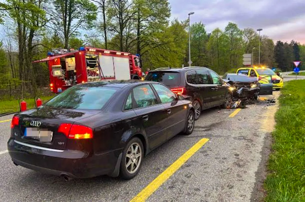 The Audi A6 driver caused an accident with two other cars.
