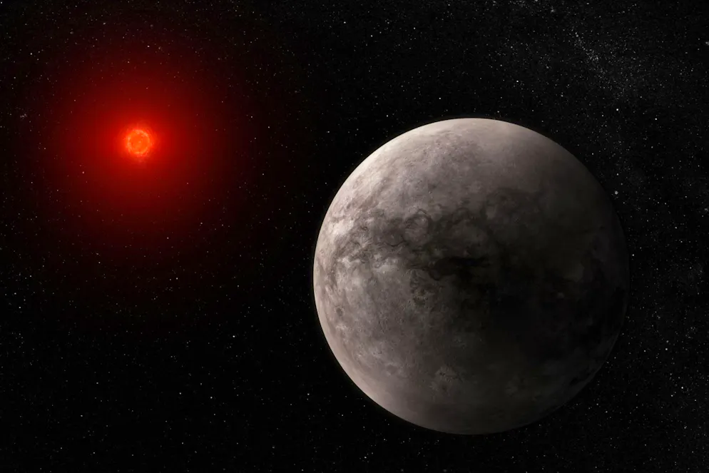 Cette illustration fournie par l'Agence spatiale européenne montre à quoi pourrait ressembler l'exoplanète TRAPPIST-1 b. 