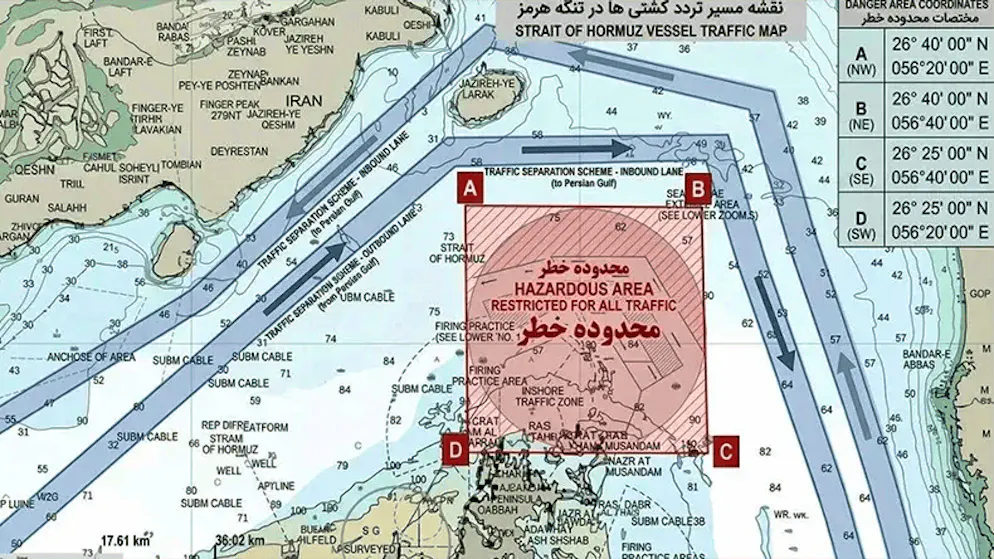 L'Iran ha spostato a nord i corridoi per il passaggio dello Stretto di Hormuz, presumibilmente a causa delle mine.