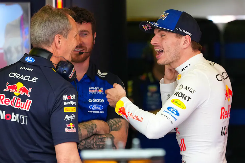 Schon wieder Nordschleife: Verlässt Verstappen die Formel 1? – Gallery. Spass im Team: Max Verstappen hat Red Bull viel zu verdanken. (Archivbild)