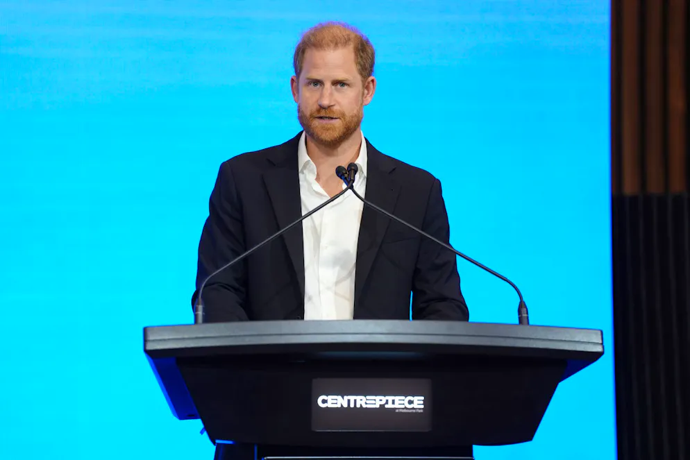 Le prince Harry lors de son discours au sommet sommet InterEdge en Australie.