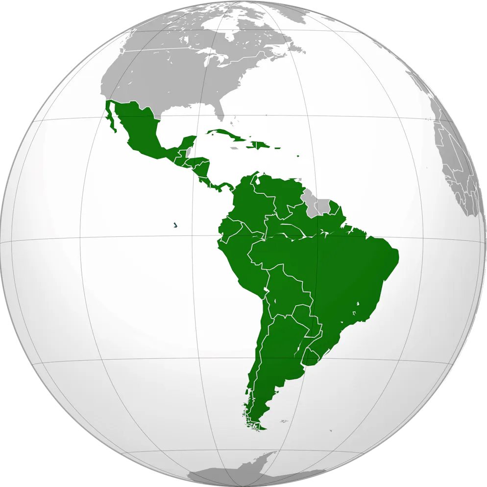 The countries of Latin America.