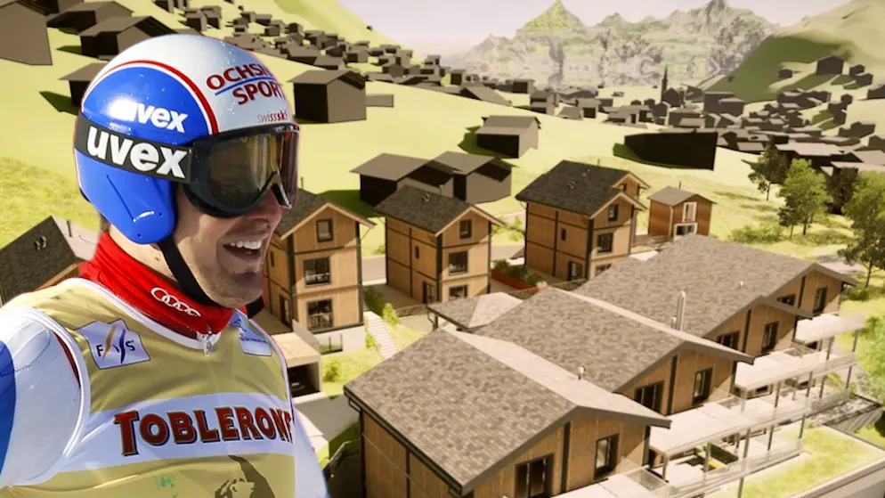 In vendita a maggio. Un ex star dello sci sta costruendo un resort in Svizzera... attorno a casa sua