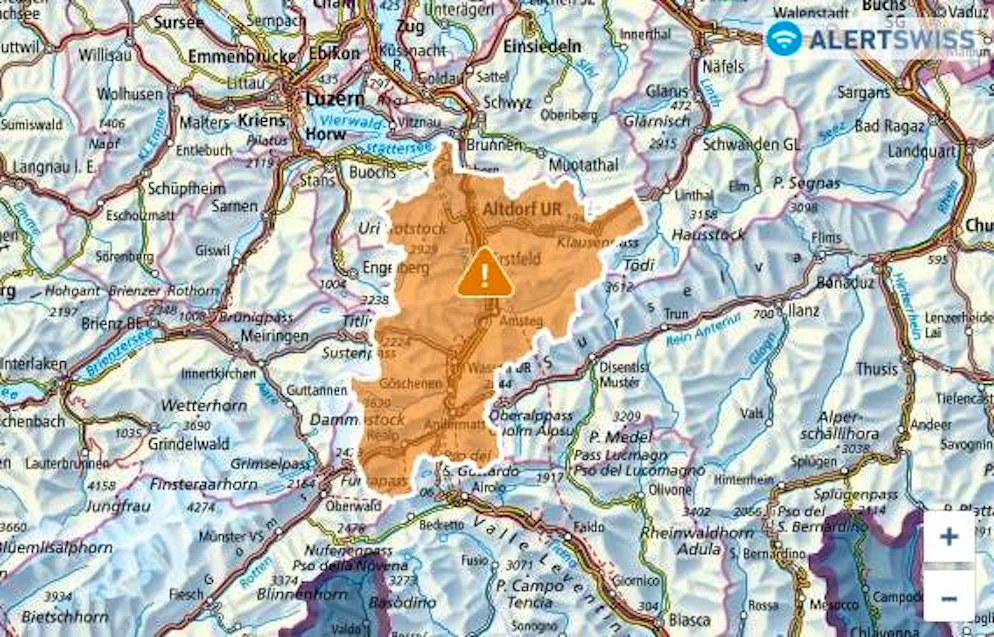 The fault affected the entire canton of Uri.