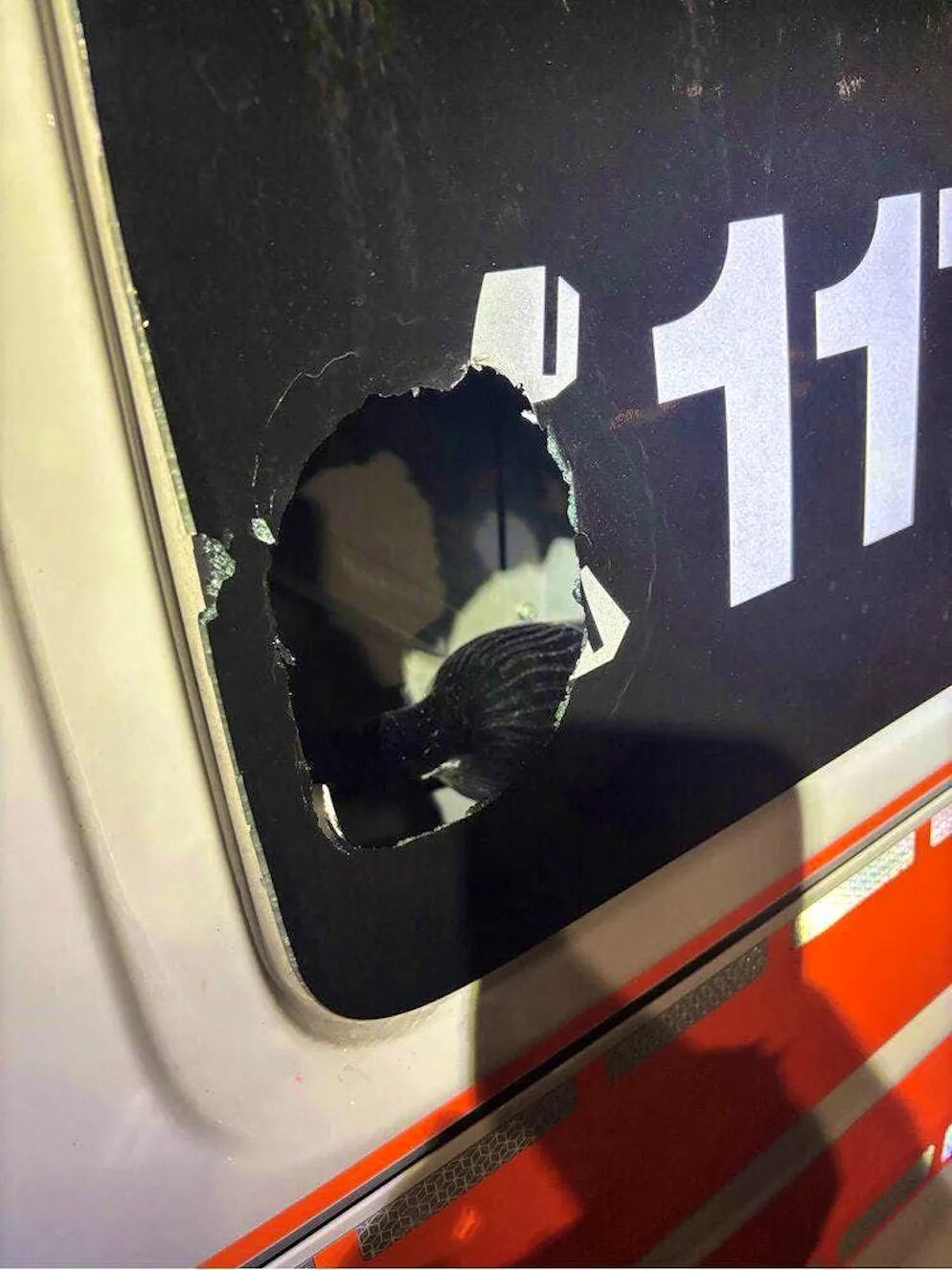 This patrol car was also damaged.