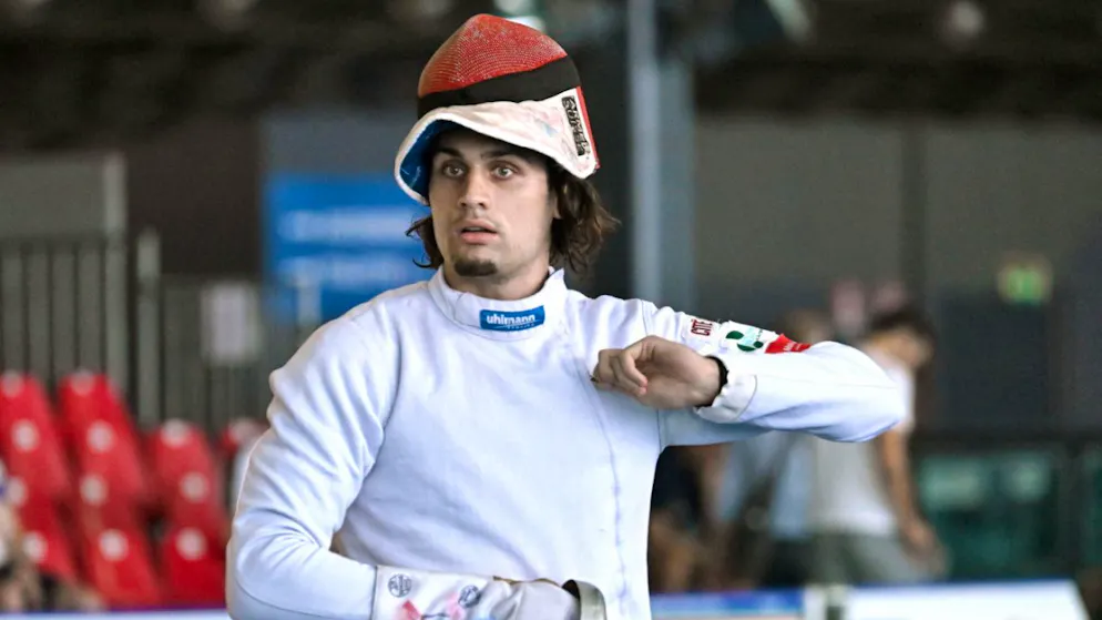 Fechten. Ian Hauri beim Grand Prix in Budapest auf dem Podest