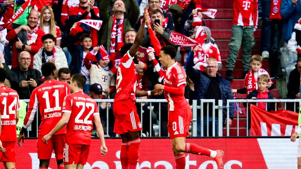 Germany. Bayern Munich celebrates its 35th championship title