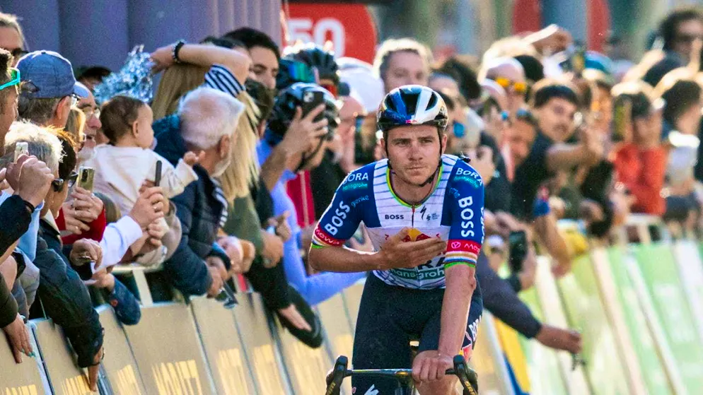 Remco Evenepoel wins the Amstel Gold Race.