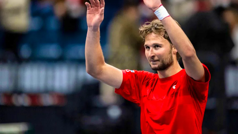 Leandro Riedi celebrates tournament victory at the Challenger in Busan (archive photo)