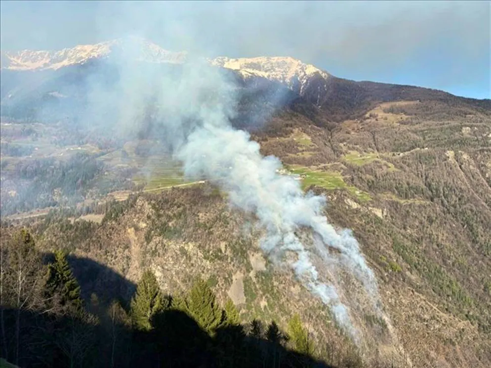 L'incendio negli scorsi giorni.