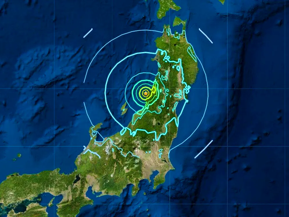 The epicenter of the earthquake was in the Pacific. 
